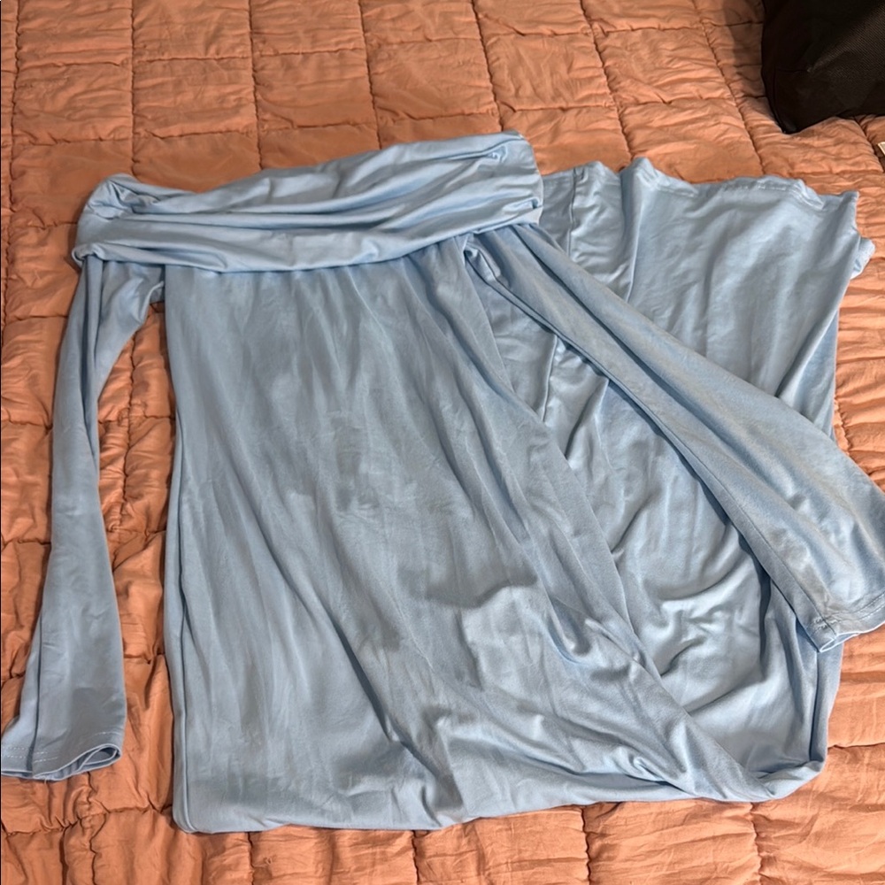 Light Blue Off-Shoulder Dress